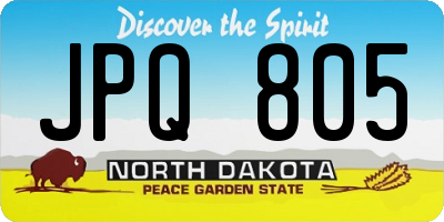 ND license plate JPQ805