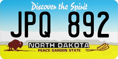 ND license plate JPQ892