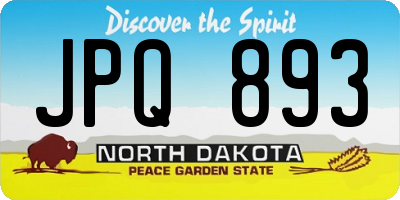 ND license plate JPQ893