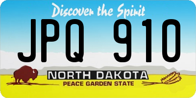 ND license plate JPQ910