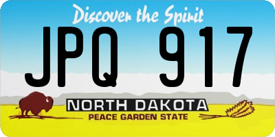 ND license plate JPQ917