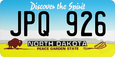 ND license plate JPQ926