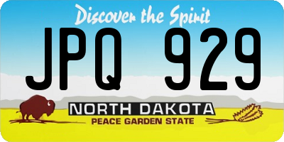 ND license plate JPQ929