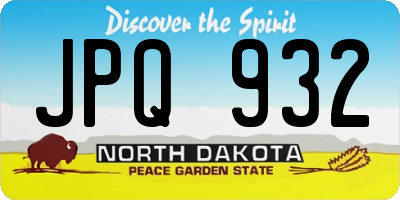 ND license plate JPQ932