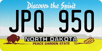 ND license plate JPQ950