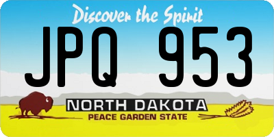 ND license plate JPQ953