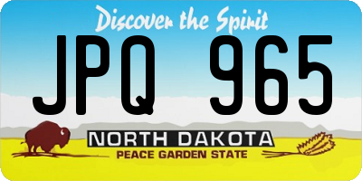ND license plate JPQ965