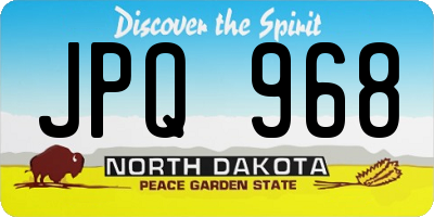 ND license plate JPQ968