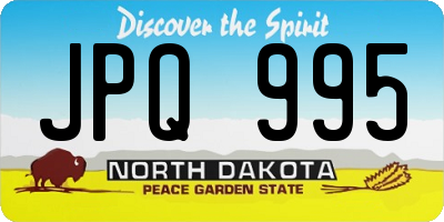 ND license plate JPQ995