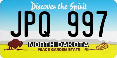 ND license plate JPQ997