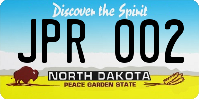 ND license plate JPR002