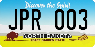 ND license plate JPR003