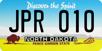 ND license plate JPR010
