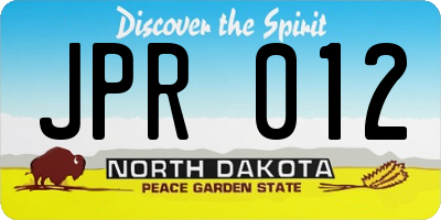 ND license plate JPR012
