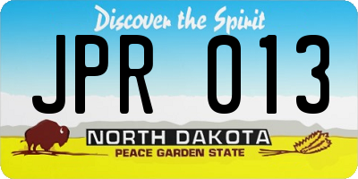 ND license plate JPR013