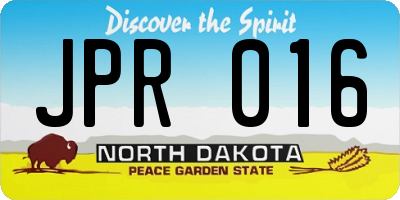 ND license plate JPR016
