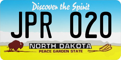 ND license plate JPR020