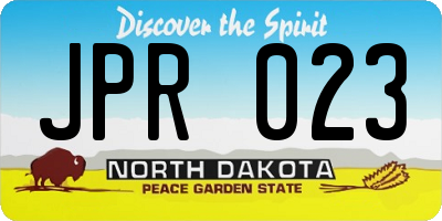 ND license plate JPR023