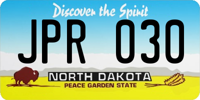 ND license plate JPR030
