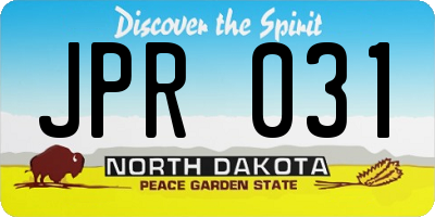 ND license plate JPR031