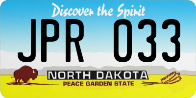 ND license plate JPR033