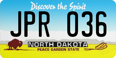 ND license plate JPR036