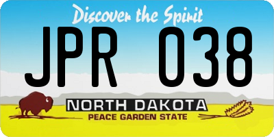 ND license plate JPR038