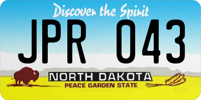 ND license plate JPR043
