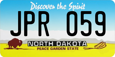 ND license plate JPR059