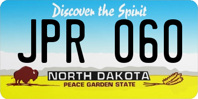 ND license plate JPR060