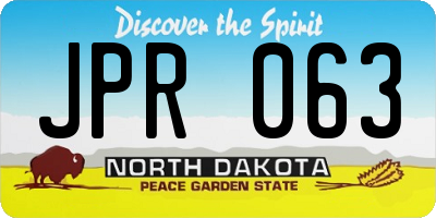 ND license plate JPR063