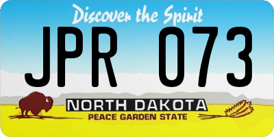 ND license plate JPR073