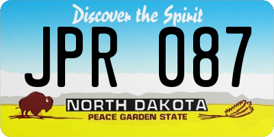 ND license plate JPR087