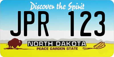 ND license plate JPR123