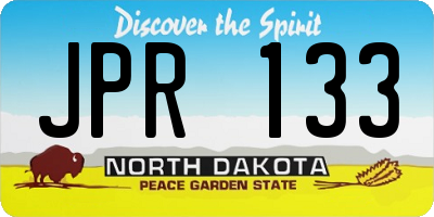 ND license plate JPR133