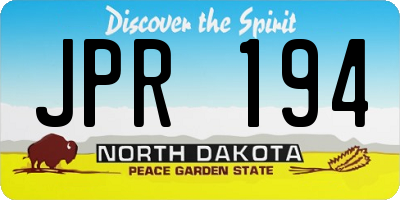 ND license plate JPR194