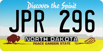ND license plate JPR296