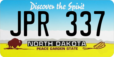 ND license plate JPR337