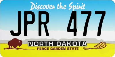 ND license plate JPR477