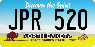 ND license plate JPR520
