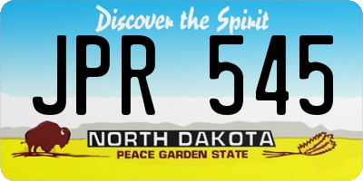 ND license plate JPR545