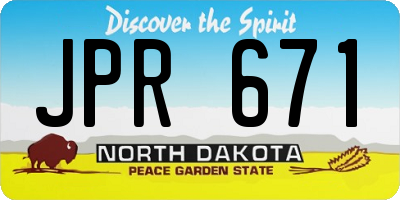 ND license plate JPR671