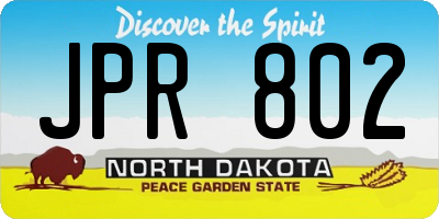 ND license plate JPR802