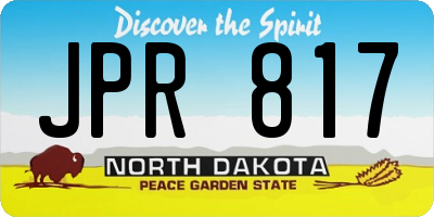 ND license plate JPR817