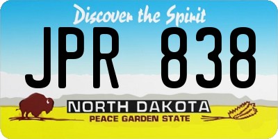 ND license plate JPR838