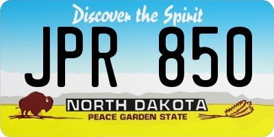 ND license plate JPR850