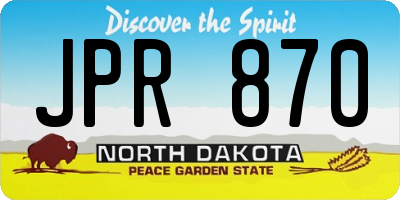 ND license plate JPR870