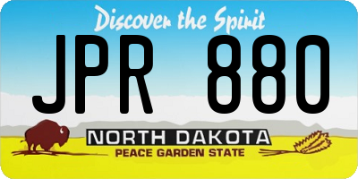 ND license plate JPR880
