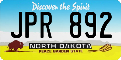 ND license plate JPR892