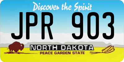 ND license plate JPR903